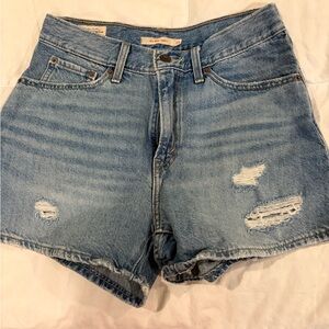 Levi's Light Blue Distressed Jean Shorts